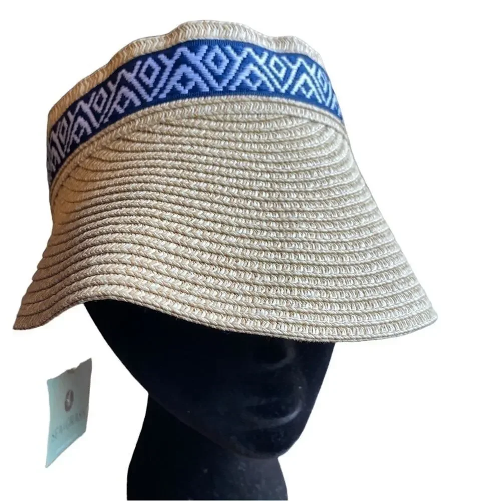 Seagrass Straw Ribbon Visor Women's O/S - NWT